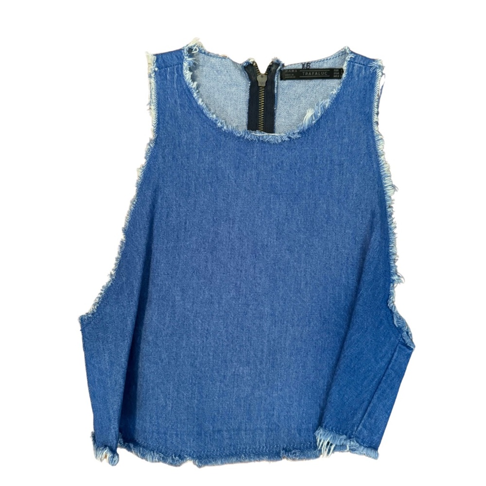 Zara Blue Jean Crop Tank👖🔝